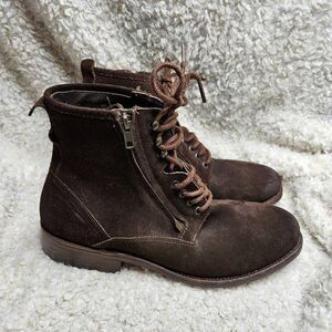 ZZYXX California The Ziggy‎ Briwn Suede Leather Laceup Ankle Boots Mens sz 12